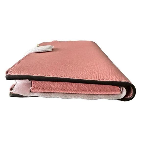 Michael Kors Pink Primrose Jersey Travel Large Double Zip Wristlet Leather - Picture 5 of 8